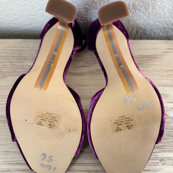 Sam Edelman Purple Velvet Heels. Size 8.5 - Picture 8 of 9